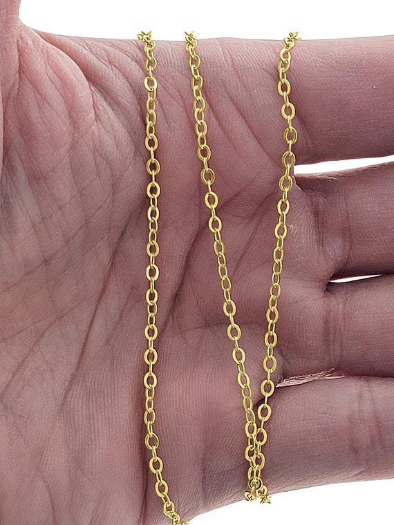 1ft, 14kt Gold Filled Cable Chain, Sturdy and Dainty Cable Chain