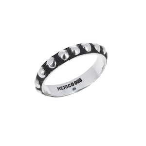 Silver Beaded Ring Band, 925 Stamped, 4mm Band, Sterling Silver Bead Ring, US Standard Sizing, Unisex Ring, Ring Band, Antiqued Silver