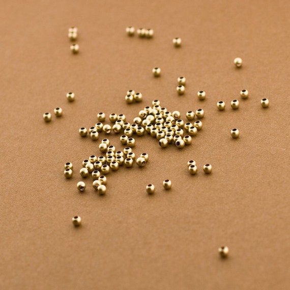 50pc, Sandblast Gold Filled 2mm Beads. 2mm Gold Matte Finish Beads
