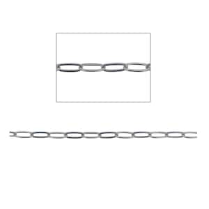 May include: A silver chain with oval links. The chain is made of metal and has a polished finish.