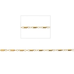 14kt Gold filled Chain, Tube, Bar Link Chain, 1 foot, high polished, 1.5mm x 3mm, Small Dainty Bar Chain, Design Jewelry, 14karat Gold Fille