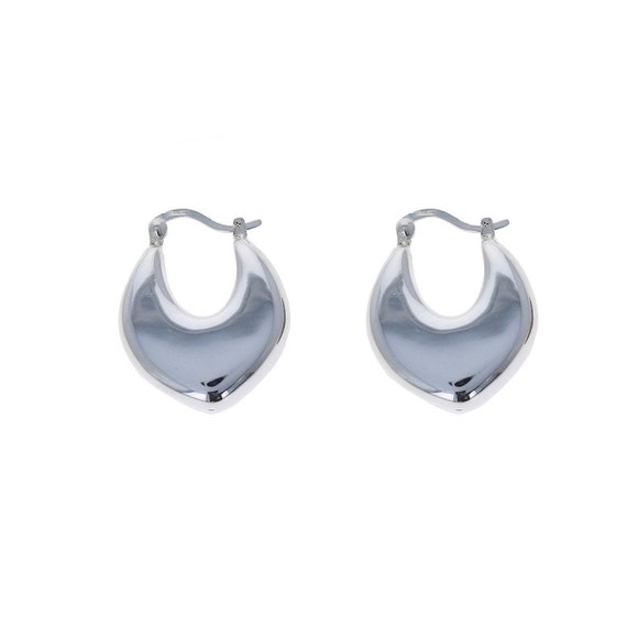 Sterling silver hotsell hollow hoop earrings