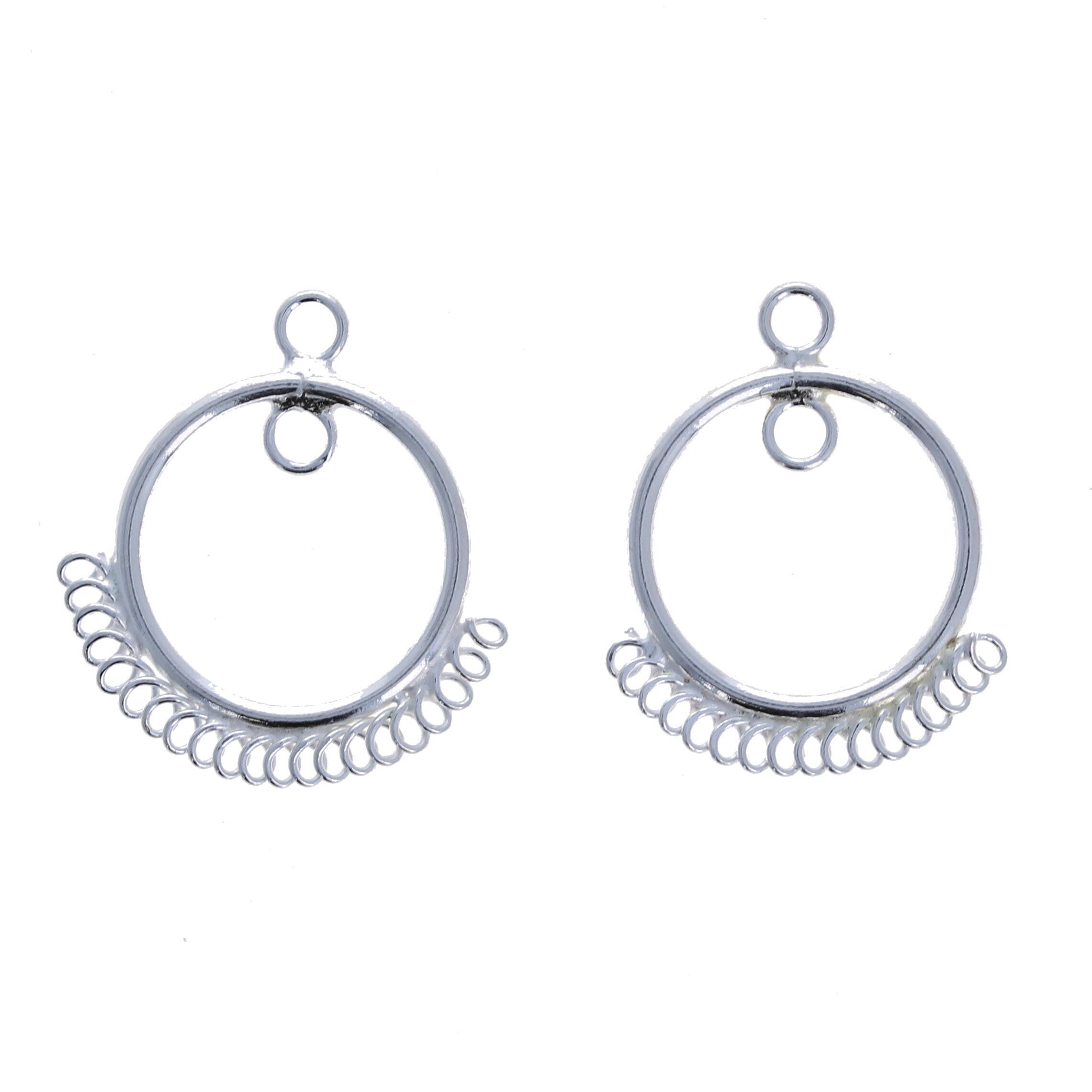 Sterling Silver Earring Parts, .925 Earring Parts, 1 Pair, 17 Hole