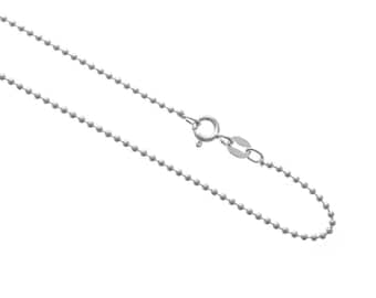 Sterling Silver Beaded Chain, Ball Chain, 1.5mm Beads, 16" and 20" Thin Chain Ball and Bead Chain, BD150