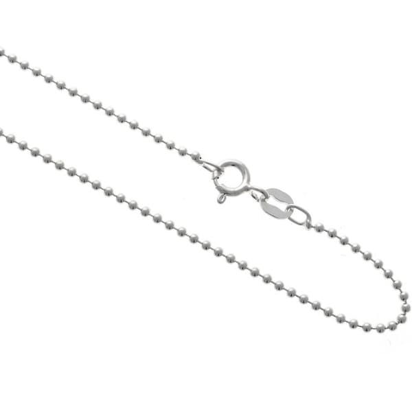 Sterling Silver Beaded Chain, Ball Chain, 1.5mm Beads, 16" and 20" Thin Chain Ball and Bead Chain, BD150