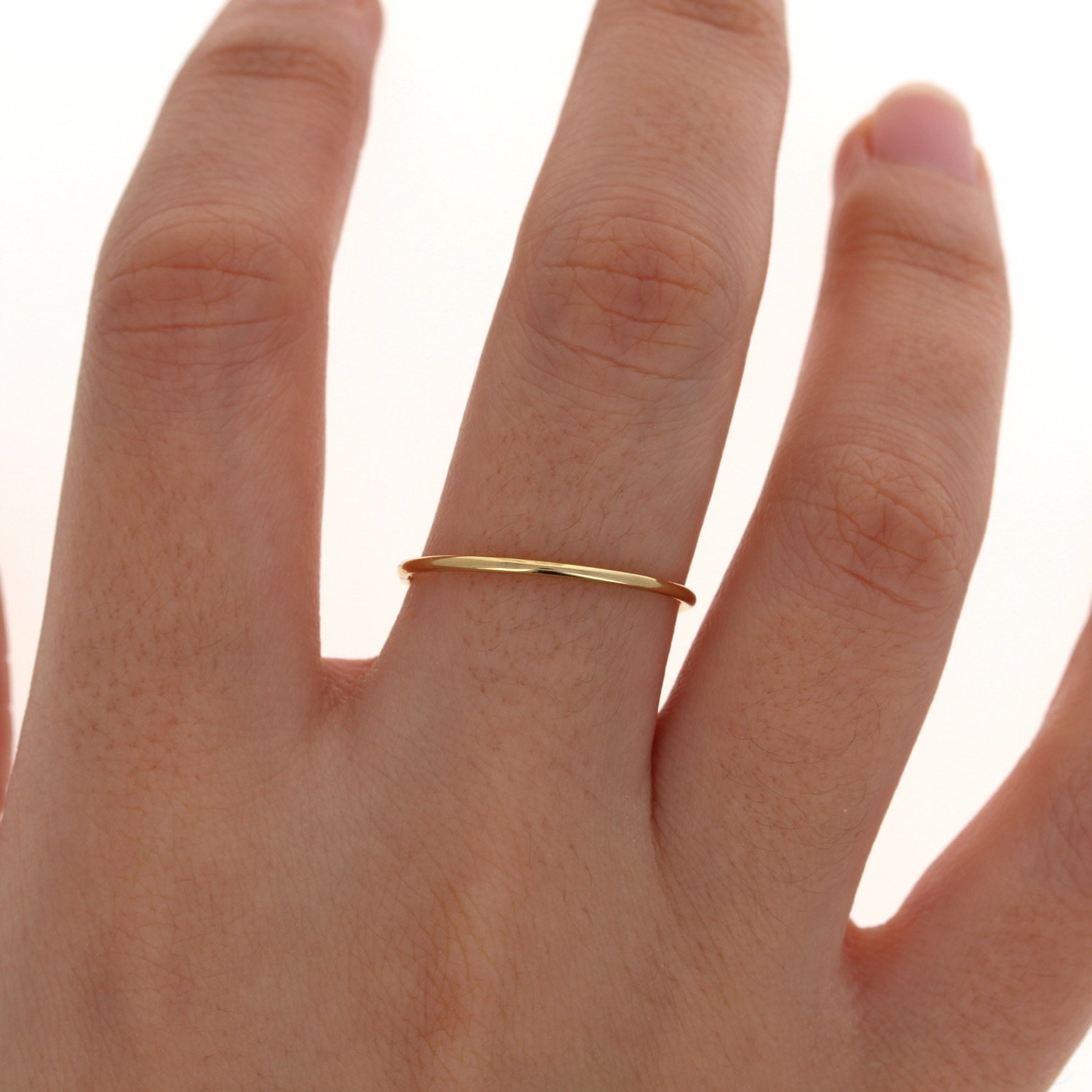 14k Gold Filled Thin Round Gold Stackable Ring Stacking Etsy
