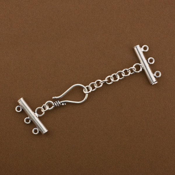 1 Piece 3 Strand Magnetic Clasps, 3 Hole Strong Magnetic Clasps, Multi  Strand Bracelet Closure Magnetic Necklace Clasp, Three Row Clasp D135 