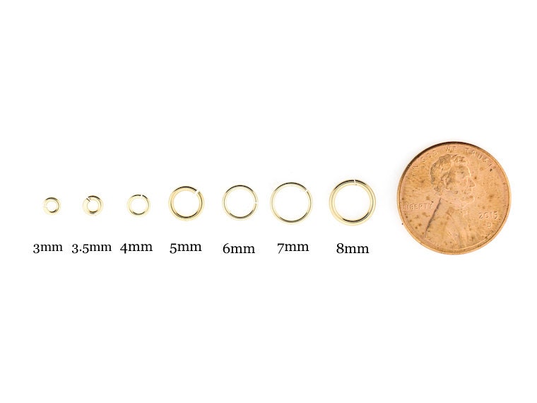 50pc, 7mm All Gauges, 7mm Gold Filled Open Jump Rings, 7mm Jump Ring, Made  in USA, 50pc Wholesale Lots