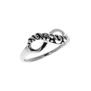 Sterling Silver, Infinity Design Ring, Designer Detailing Ring, 925 silver, vintage, detailing, simple, unique rings
