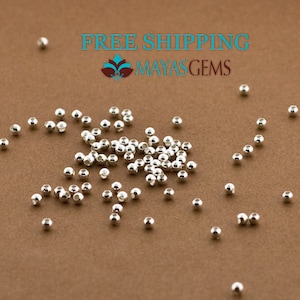 400pc,  2mm Beads, 2mm Sterling Silver Beads, Polished Plain Beads, Round Seamless Beads, 925 Ball Seed Beads, Wholesale Lot