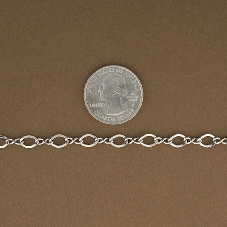 Figure 8 Chain, Antique Finish, Solid Sterling Silver, Wholesale Prices, Figure Eight Design, Rhodium over Sterling Silver, Charm SS#2638 image 2