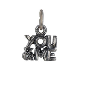 Sterling Silver, You & Me Charm, 925, Charm for Necklace or Bracelet, Love Charm, You and Me, CH1397, Genuine sterling silver charms
