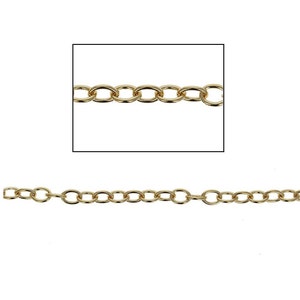 1 foot - 14kt Gold Filled, 5.5 x 7.5 Oval Cable Chain, Machine Run, 14 karat Gold Filled, Chain by the Foot, 1ft, 1.1mm 17 gauge, GF4405