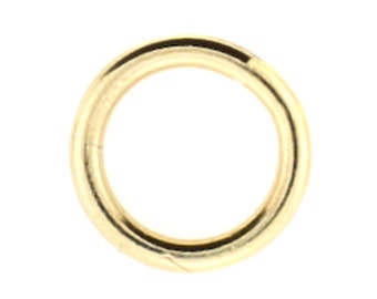 10pc, 19 Gauge and 22 Gauge, 7mm Gold Filled CLOSED Jump Rings, 7mm Jump Ring,  Made in USA, 10pc Wholesale Lots