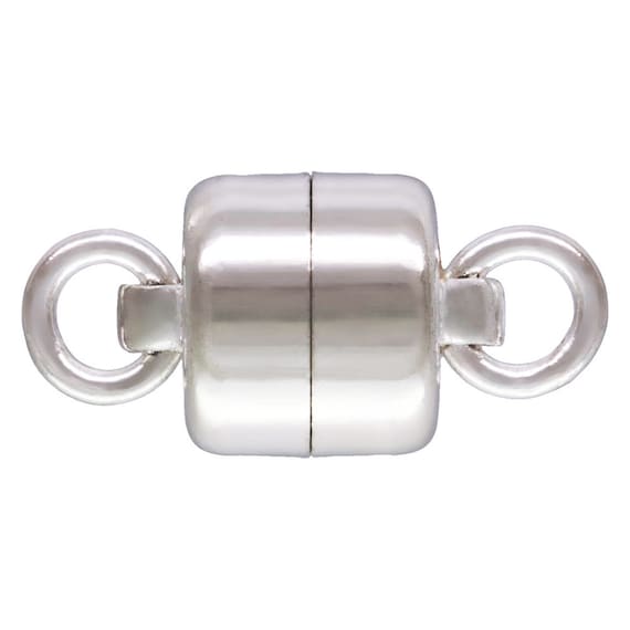 Sterling Silver Magnetic Clasp, 5.5mm Clasp With Rings, 1 Set