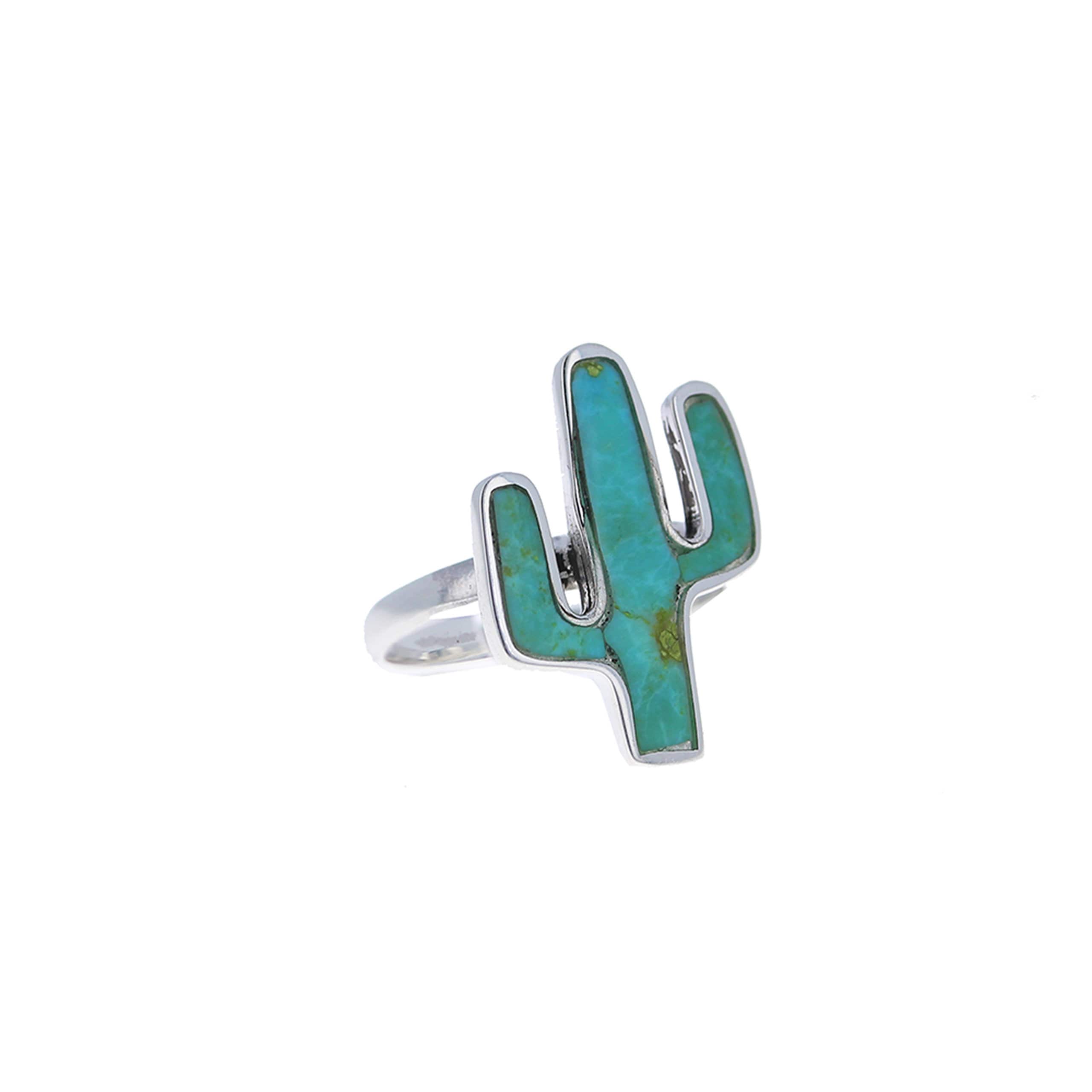 Turquoise cactus ring deals