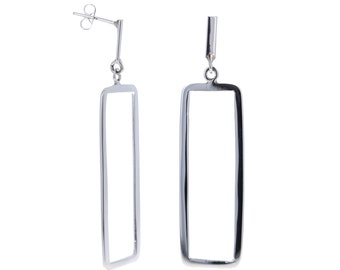 ★MIDNIGHT MOMENT.★ rectangle mini earring silver ◇MIDNIGHT MOMENT.◇ rectangle mini earring silver (MIDNIGHT