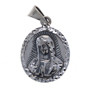 Sterling Silver, Miraculous Mary Medallion, Pendant, 925, Virgin Mary, Our Lady Guadalupe, Genuine Artisan Sterling Silver