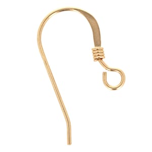 14KT Gold Earring Wire, Genuine 14kt Gold, French Wire Findings, 1 pair, Yellow Gold Earring Hooks, Make Real Gold Jewelry, Repair, Replace