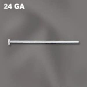 50pc, Silver Head Pins, Sterling Silver .925 Head Pins 24gauge, All Lengths, Domed Heads, Wholesale, Made In USA, .020 Wire, Straight Pin