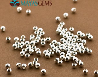 100pc, 3mm Beads, 3mm Sterling Silver Beads, Seamless Silver Beads, Seed Beads, .925 Round Seamless Beads, Wholesale lot