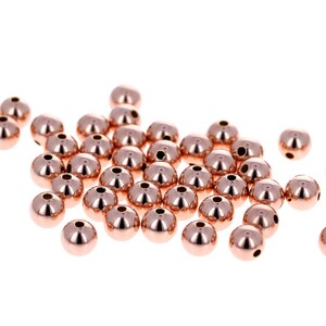 50pc 6mm Rose Gold Filled Seamless Round Beads. Plain Gold Spacer Beads. 14kt Gold Filled. Pink Gold Filled, 14kt