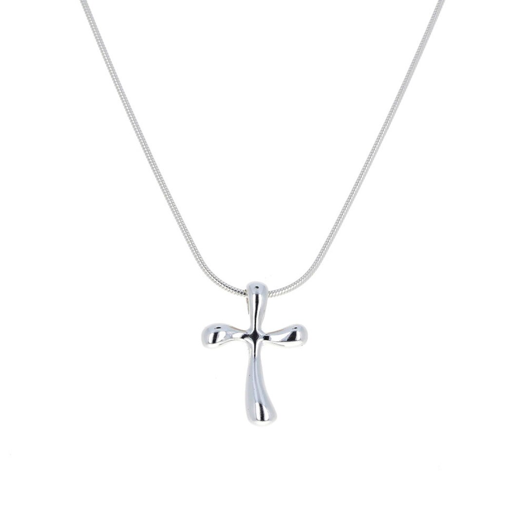 Cross Necklace, Sterling Silver, Medium Wave Cross, Pendant