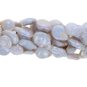 Irregular Coin Pearls. 13-14mm Freshwater Pearls. 1 strand. Approximately 25 pcs. Real Pearls with small Holes