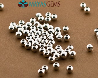 100pc, 4mm Beads, 4mm Sterling Silver Beads, Silver Beads, Round Seamless Beads,4mm Beads, Wholesale Beads, Plain Polished .925 Balls