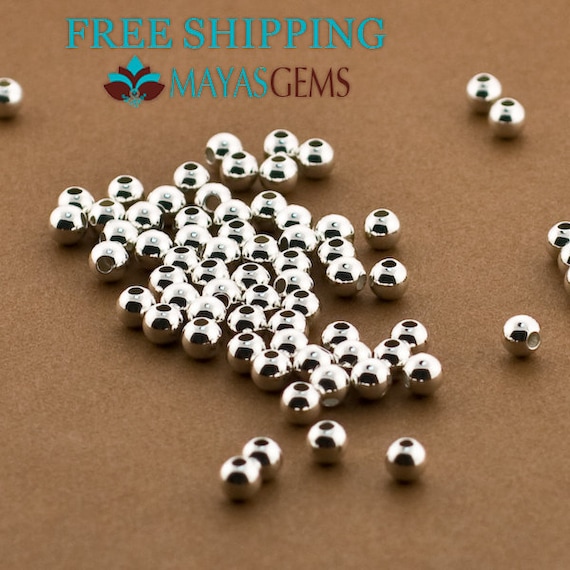 100pc, 4mm Beads, 4mm Sterling Silver Beads, Silver Beads, Round Seamless  Beads,4mm Beads, Wholesale Beads, Plain Polished .925 Balls