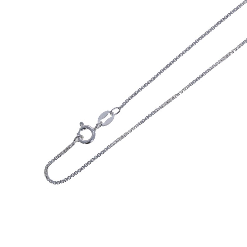 Box Chain, 1mm Box Chain, Sterling Silver Chain, .925 Sterling Silver, Made in Italy. Pendant Chain. Unisex Chain, Genuine Italian Silver image 1