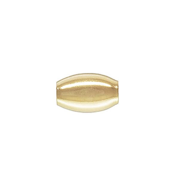 14kt gold filled, Oval Bead, 10 pieces, 3mm x 5mm, Gold Beads, Gold filled Beads, Oval Beads, 1mm hole, 5mm beads, gold filled oval beads