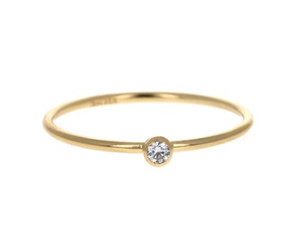 Gold Stack Ring Mini CZ Stacking Ring 14kt Gold Filled Band - Etsy