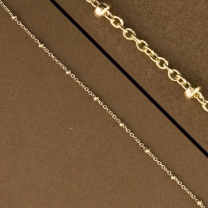 Gold Filled Satellite Chain. 10 feet. 14kt Gold Filled Cable chain with Beads. Satelite Chain for Jewelry. Designer Chain.Bead Chain.GFS1324