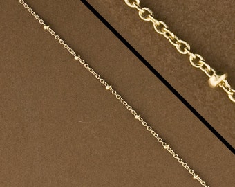 50 feet, Gold Filled Satellite Chain. 14kt Gold Filled Cable chain with Beads. Satelite Chain for Jewelry. Designer Chain.Bead Chain.GFS1324