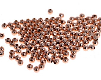 100pc, 3mm Rose Gold Filled Beads, Gold Filled Beads, Seamless 3mm Beads, Small Gold Beads, 14kt Goldfilled, Made in USA 14/20 14kt
