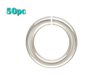 6-Piece 10mm Sterling Silver Open Jump Rings - 14 Gauge, High Polished, .925 Quality For Jewelry Making