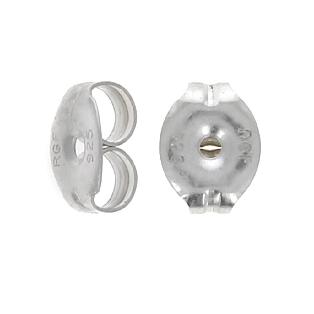 thumbnail interactive-video image 1 of BEADNOVA 4pcs Jumbo 925 Sterling Silver Earring Backs – Large Butterfly Locking Clutches 1 of 5