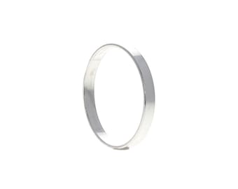 Sterling Silver, Flat Silver Band, Rings, Stackable Rings, .925 Silver, Thumb Rings, Mid Finger Rings, Genuine Silver Plain Band Rings, 2mm