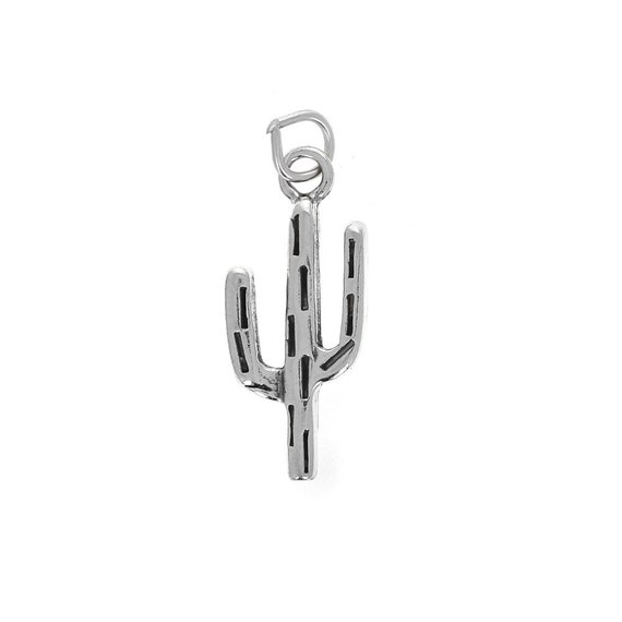 Sterling Silver Charm Cactus Charm Silver Cactus .925 Small Cactus for Charm Bracelets or Necklaces Southwest Charms Desert Etsy