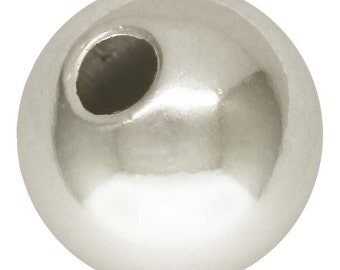 25pc,.925 Sterling Silver 6mm Round Beads.Seamless, Polished, Spacers