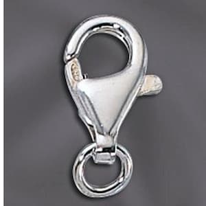 May include: Silver-toned lobster clasp with a spring-loaded closure. The clasp is designed for attaching jewelry chains or cords.