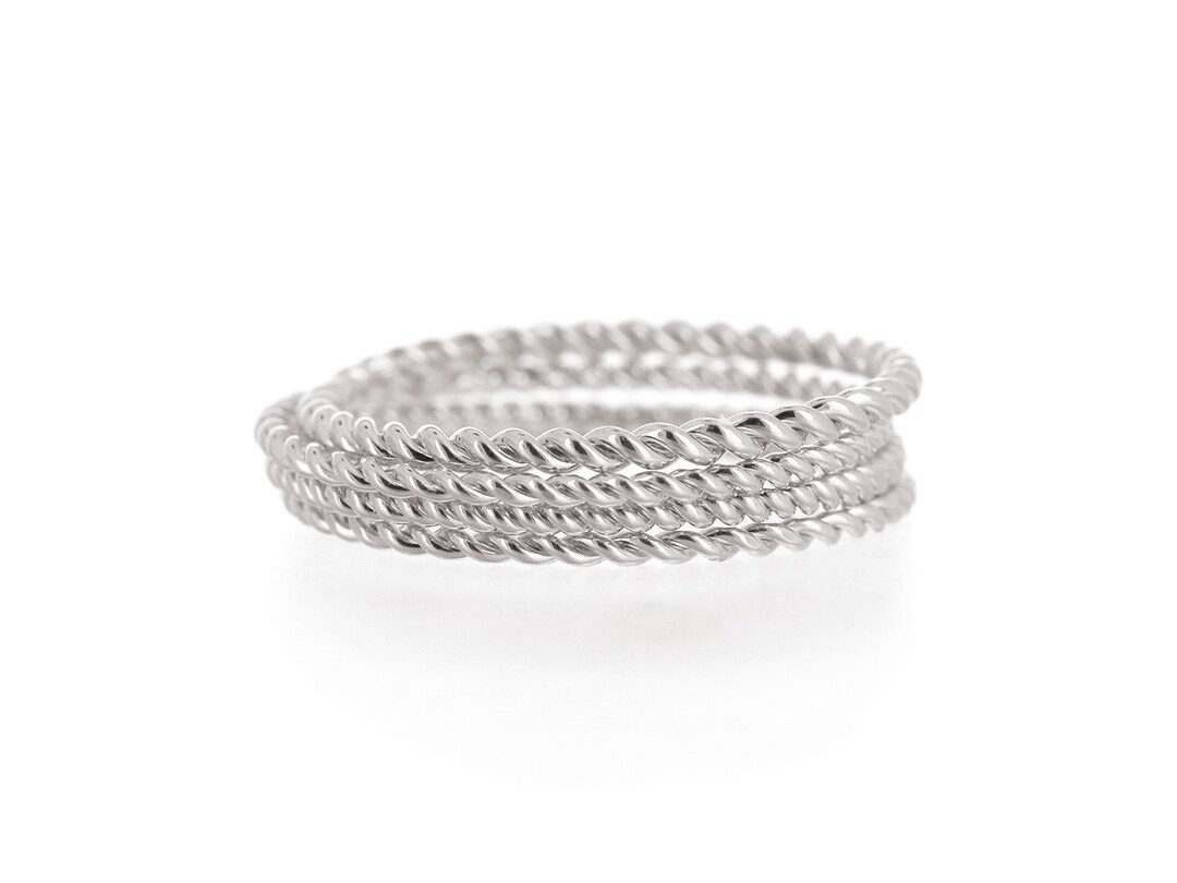 Braided, Sterling Silver, Stacking Ring, Dainty Ring, Midi Ring, Silver ...