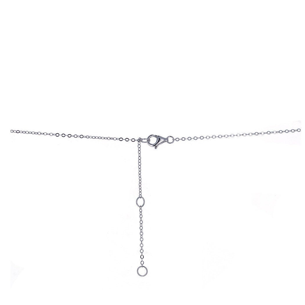 Sterling Silver, Cubic Zirconia 18 Inch Y Necklace, 4mm Clear Czs