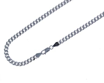 925 Sterling Silver, Miami Link, 5mm , Men Chain, Unisex Chain, Italian Chain, 18", 20", 22", 24", 30", Cuban Link, High Polished, Cuban