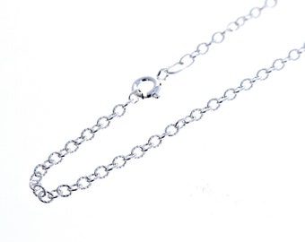 18 Zoll, Fancy, Gemustert, Kabel Link, Echte .925 Sterling Silber, 2,8 mm Oval Muster Kette, Sterling Silberkette, ovale Gliederkette