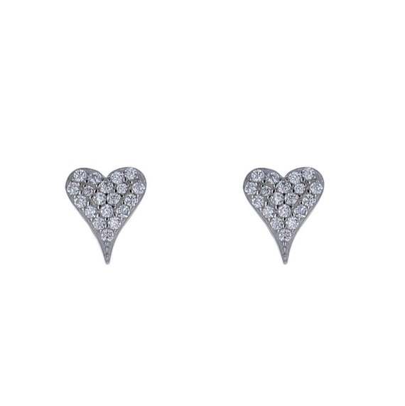 Pendientes De Corazón Con Diamante Para Mujer - Plata De Ley 925 - Diamante 0.06 Ct - Elli DIAMONDS - Elegante Y Atemporal