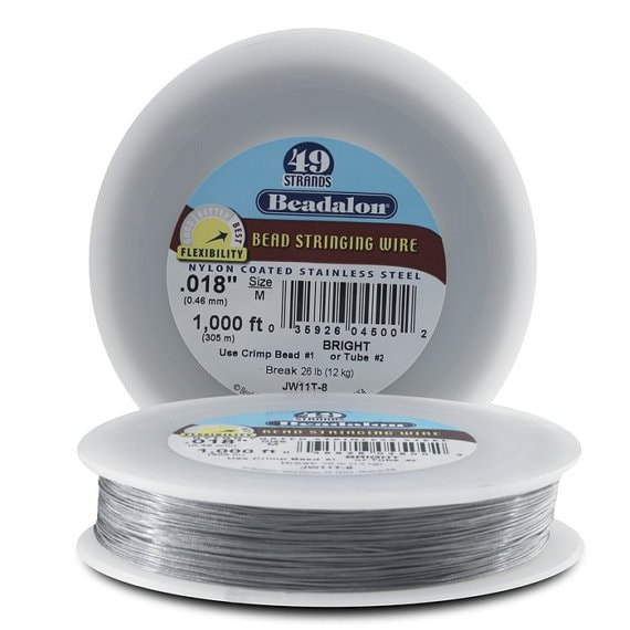 Beadalon 49 Strand .018 Wire 1000 Feet. Bulk Spool of Flexible