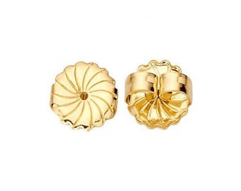 4 piezas - Soporte para aretes extra grandes de 9 mm con relleno de oro, soporte para aretes pesados, respaldo grande para aretes pesados