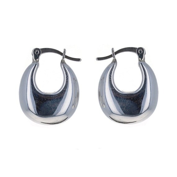 ピアス Mini Shell Earring (Silver) Silver Seashell Dangle Earrings with Cubic Zirconia Stones